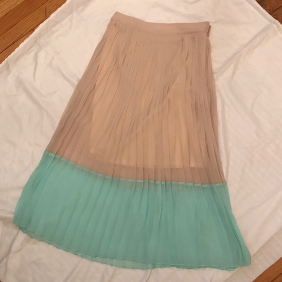 Color blocked pleated sheer skirt - Picture 2 of 3